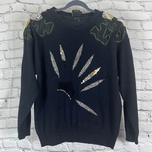 Vintage Pierre Cardin Sweater Sequins Beaded Patc… - image 1